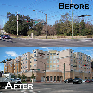 Marriott Site before and after photo